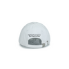 Back view of white B-Cups Coffee logo hat with tagline "Fighting Breast Cancer One Cup at a Time." Proceeds from sales of the hat go towards breast cancer awareness