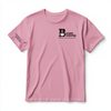 Front view of pink logo B-Cups Coffee t-shirt with proceeds of sales going towards breast cancer awareness through the Susan G. Komen foundation